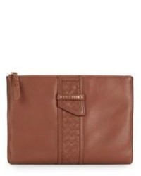 Cole Haan Leather Woven Stripe Pouch
