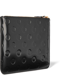 Comme des Garcons Comme Des Garons Embossed Glossed Leather Pouch Black