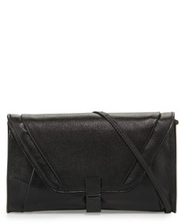 Elliott Lucca Cordoba Convertible Leather Clutch Bag Black Onyx