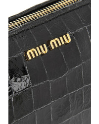 Miu Miu Croc Effect Glossed Leather Pouch