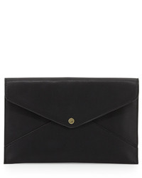 Brian Atwood Danielle Nicole Tina Faux Leather Envelope Clutch Black