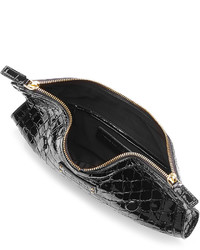 Alexander McQueen De Manta Embossed Leather Clutch