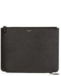 Givenchy Double Zip Grained Leather Pouch