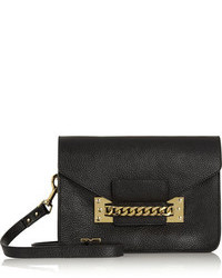 Sophie Hulme Envelope Chain Trimmed Textured Leather Shoulder Bag