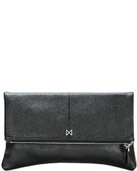 Esoteric Foldover Style Clutch In Metallic Pebble Leather