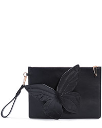 Sophia Webster Flossy Butterfly Leather Pouch Bag Black