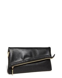 French Connection Zip Code Clutch Black