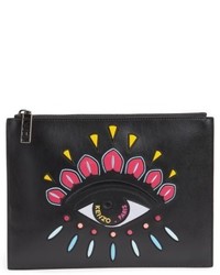Kenzo Icons Eye Leather Pouch Black