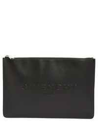 Givenchy Large Classic Logo Debossed Leather Pouch