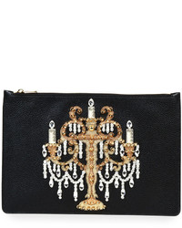 Dolce & Gabbana Large Leather Chandelier Pouch Black