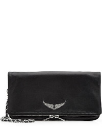 Zadig & Voltaire Leather Fold Over Clutch