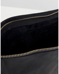 Asos Leather Ruffle Clutch Bag