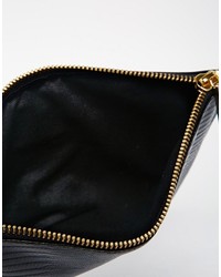 Whistles Leather Small Clutch In Faux Lizard