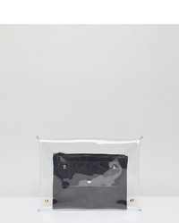 My Accessories London Clear Clutch With Inner Pouch With Black Pou