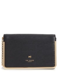 Ted Baker London Highbox Leather Convertible Clutch Black