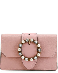 Miu Miu Madras Jewels Leather Buckle Clutch Bag