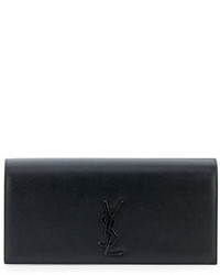 Saint Laurent Monogram Leather Clutch Bag Black