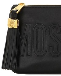 Moschino Logo Grained Leather Pouch