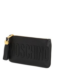 Moschino Logo Grained Leather Pouch