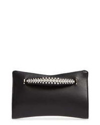Jimmy Choo Nappa Leather Clutch With Crystal Bracelet Handle