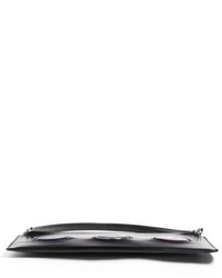 Opening Ceremony Nev Convertible Calfskin Leather Clutch Black