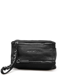 Givenchy Pandora Leather Wristlet Pouch Bag Black