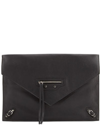 Balenciaga Papier Envelope Zip Clutch Bag Black
