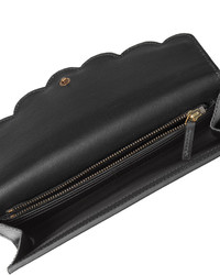 Gucci Peony Pearly Leather Pouch Nero