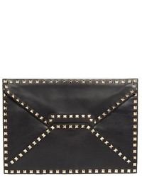Valentino Rockstud Leather Envelope Clutch