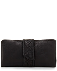 Cole Haan Sam Woven Detail Leather Clutch Bag Black