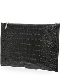 Victoria Beckham Simple Pouch Embossed Leather Clutch
