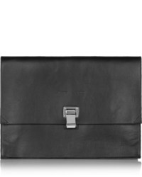 Proenza Schouler The Lunch Bag Large Leather Clutch Black
