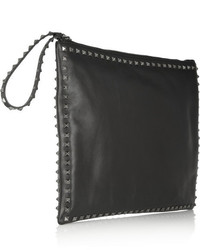 Valentino The Rockstud Leather Clutch