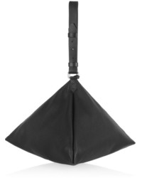 Givenchy Triangle Large Clutch In Black Leather