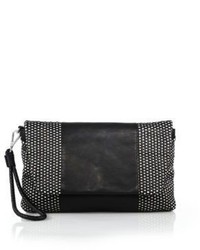 Christopher Kon Two Tone Woven Leather Clutch