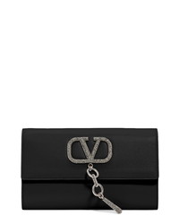 Valentino Garavani V Case Leather Clutch