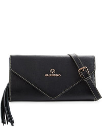 Valentino By Mario Valentino Odette Leather Envelope Clutch Bag Black