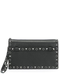 Valentino Rockstud Rolling Noir Clutch