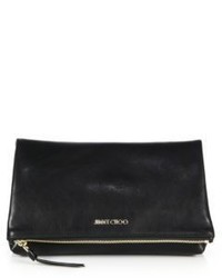 Jimmy Choo Washed Leather Fold Over Clutch