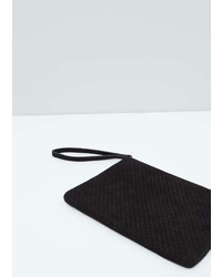 Mango Outlet Zipped Leather Clutch