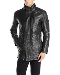 Andrew Marc Marc New York By Stuyvesant Smooth Lamb Leather Car Coat With Removable Bib