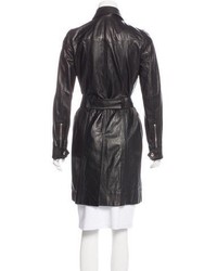 Dolce & Gabbana Belted Leather Coat