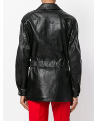 Saint Laurent Belted Leather Coat