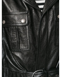 Saint Laurent Belted Leather Coat