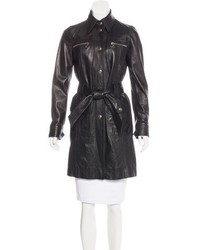 Dolce & Gabbana Belted Leather Coat