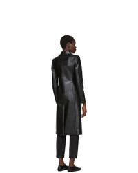 Coperni Black Faux Leather Tailored Coat