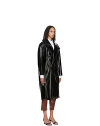 Tibi Black Patent Cocoon Coat