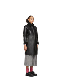Tricot Comme des Garcons Black Synthetic Leather Coat
