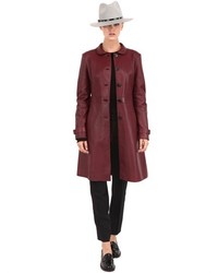 Emporio Armani Bonded Nappa Leather Fleece Coat