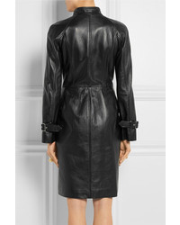 Alexander McQueen Double Breasted Leather Coat
